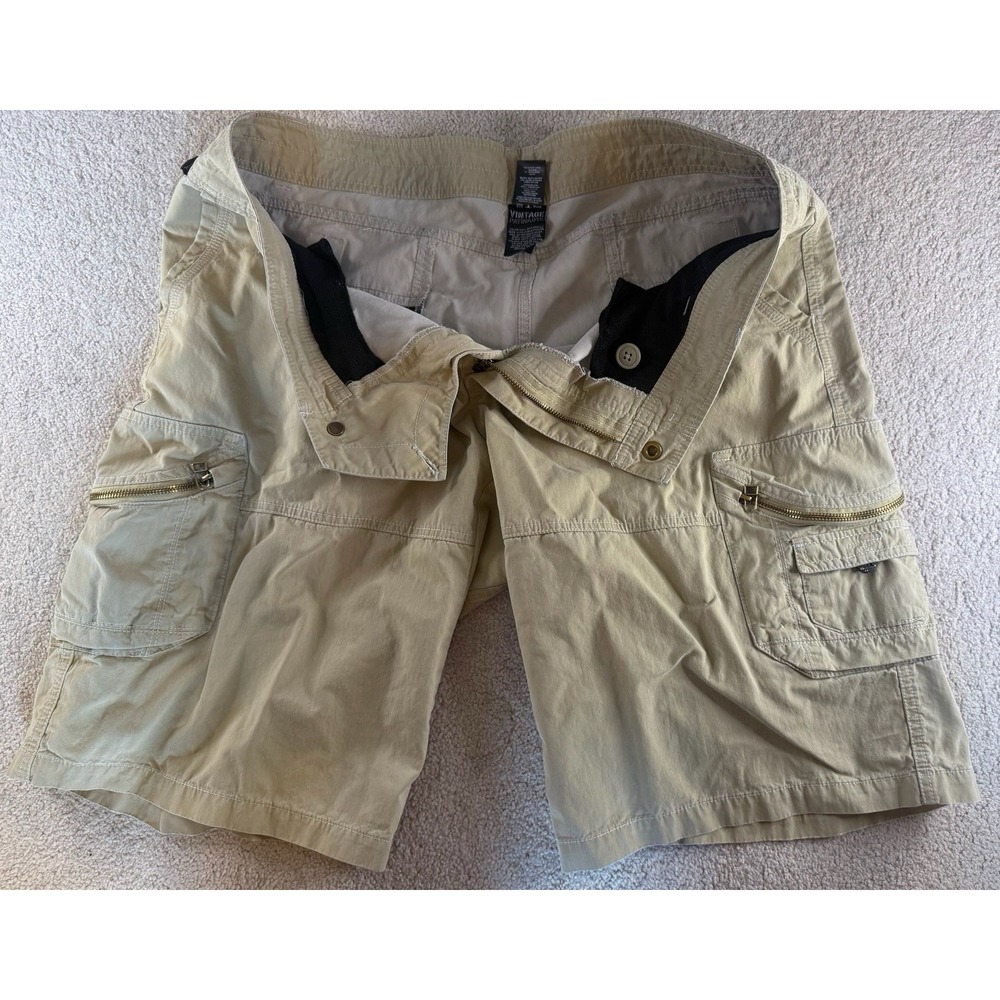 Kuhl Cargo Shorts Tan/Khaki Vintage‎ Patina Dye Tactical Hiking Gorpcore Size 38 - Picture 7 of 10